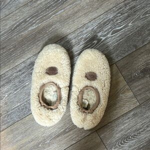 UGG Beige Fuzzy Slippers